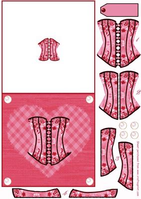 Quick Card with Corset 3D Decoupage 1