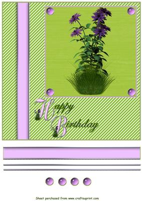 Purple & Green Dahlia Square Card Front