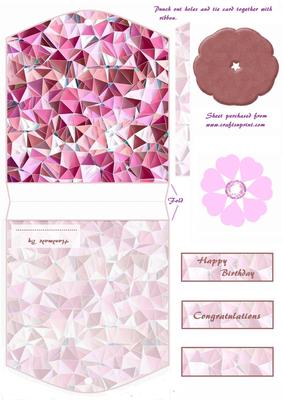 Mosaic Tag Card with Flower Toppers