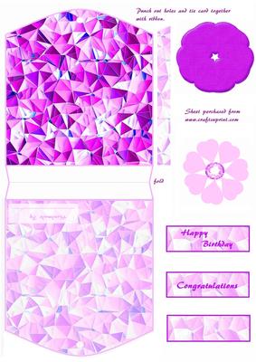 Mosaic Tag Card with Flower Toppers