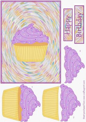 Cupcake and Swirl Card Front