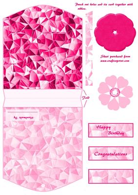 Mosaic Tag Card with Flower Toppers