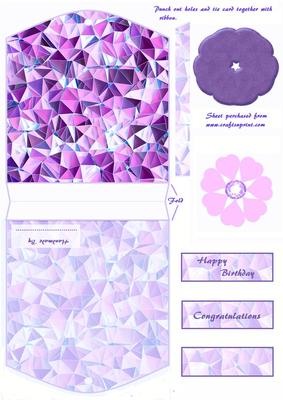 Mosaic Tag Card with Flower Toppers