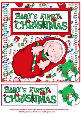 Baby's 1st Christmas 8x8 Topper