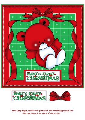 Christmas Teddy 8x8