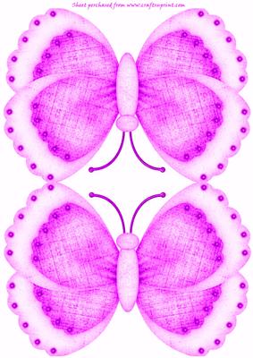 Pink Butterfly Shaped Card 2