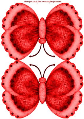 Red Butterfly Shaped Card