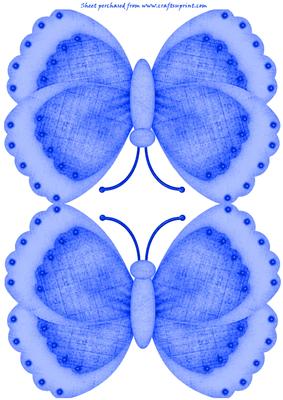 Blue Butterfly Shaped Card 2