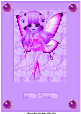Cute Fairy A4 Card Front (lilac/pink)