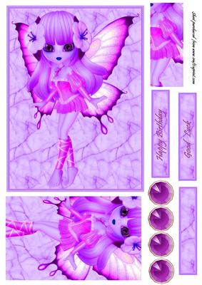 Cute Fairy Pyramid Topper (lilac/pink)