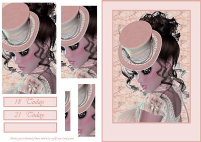 Vintage Lady Portrait in Pink