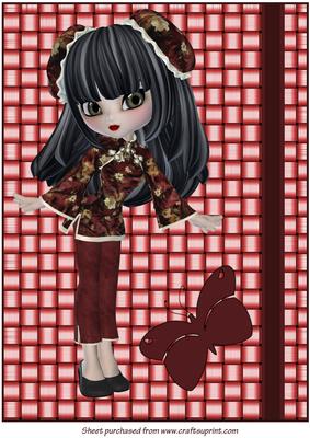 Chinese Girl A4 Card Front