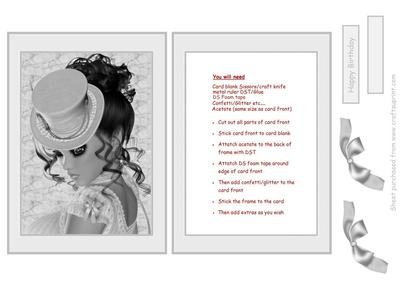 Vintage Lady Portrait Shaker Card in Black & White