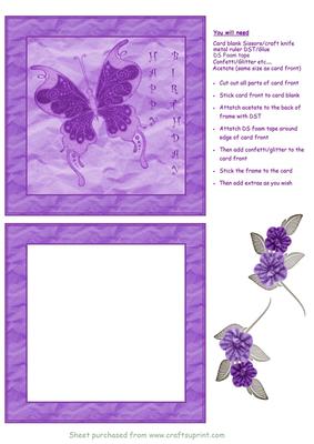 Butterfly Shaker Card (purple)