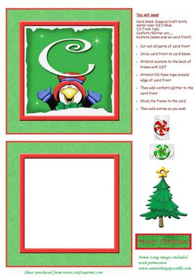 Alphabet Penguin Shaker Card Letter C