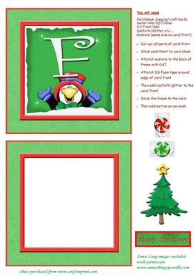 Alphabet Penguin Shaker Card Letter F