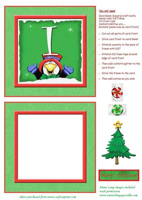 Alphabet Penguin Shaker Card Letter I