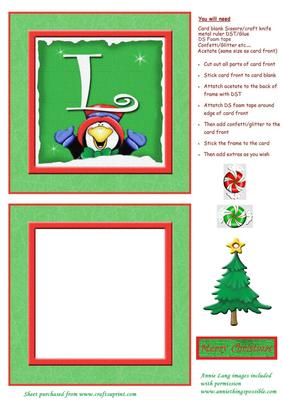 Alphabet Penguin Shaker Card Letter L