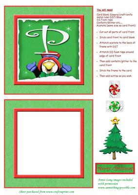 Alphabet Penguin Shaker Card Letter P