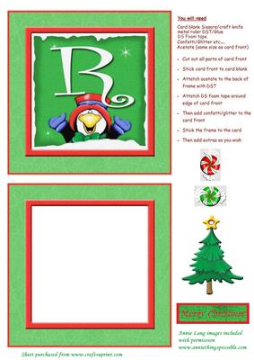 Alphabet Penguin Shaker Card Letter R