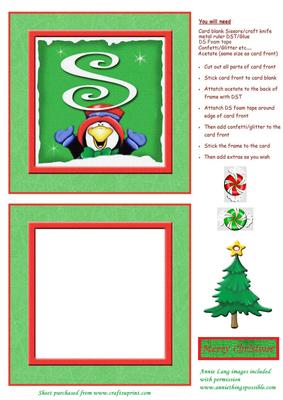 Alphabet Penguin Shaker Card Letter S