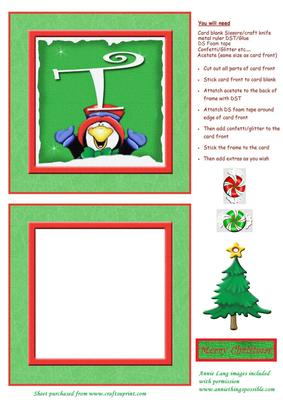 Alphabet Penguin Shaker Card Letter T