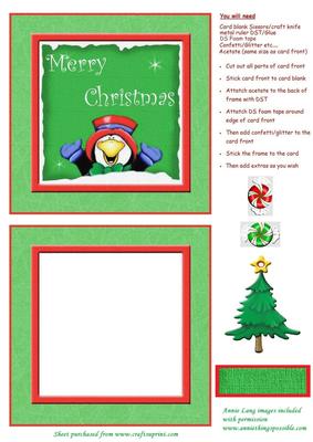 Penguin Merry Christmas Shaker Card