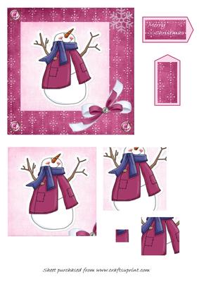 Snowman Pyramid (pink,purple)