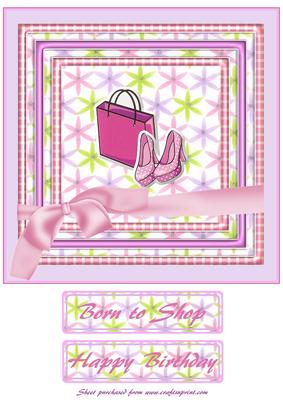 Born to Shop 8x8 Topper