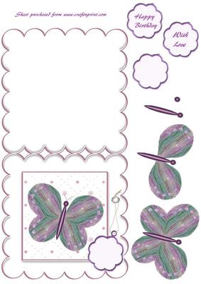 Scalloped Edge Butterfly Card