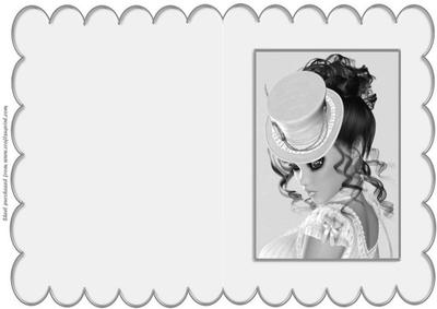 Vintage Lady Scallop Edge Card