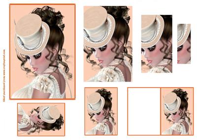 Vintage Lady Portrait Pyramid (peach)