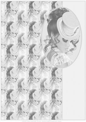 A4 Vintage Lady Card Front (black & White)