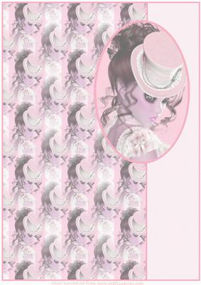 A4 Vintage Lady Card Front (pink)