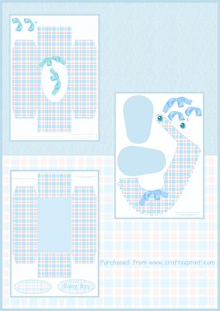 Gingham Baby Boy Shoe & Box