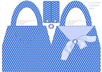 Blue Texture Effect Handbag Shaped Card