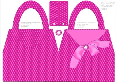 Pink Texture Effect Handbag Shaped Card