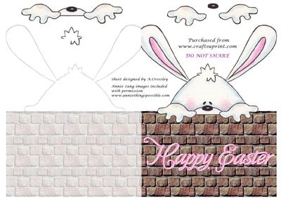Peeking Over the Wall Easter Bunny
