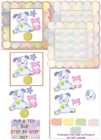 8x8" Pup and Bear Step by Step Kit