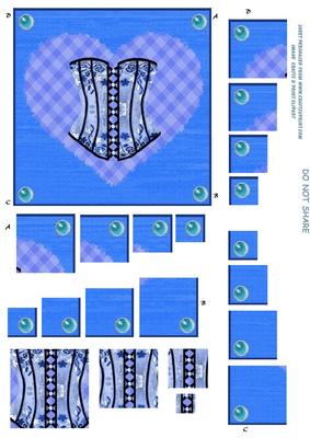 Heart and Corset 4 Corner Stacker and Pyramid