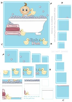 Baby Boy in Bath 4 Corner Stacker and Pyramid