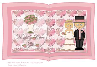 Large Faux 3D Effect Wedding Open Book Topper