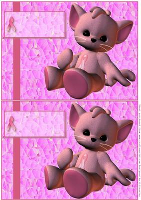 A5 Breast Cancer Awareness Kitty Toppers