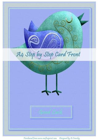 A4 Paisley Bird Card Front with Step by Step 2
