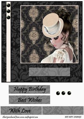 8x8 Vintage Lady Card Front 2