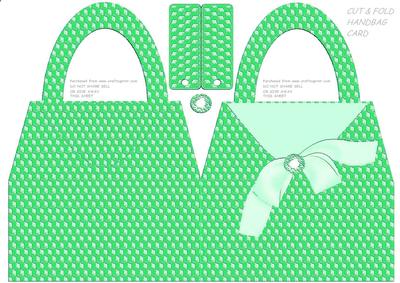 Green Texture Effect Handbag Shaped Card