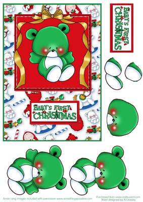 A5 Baby's First Christmas with 3D Decoupage