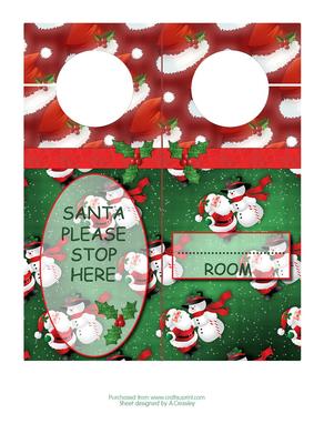 Santa and Snowman Door Hanger