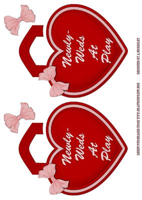 Newly Weds at Play Heart Shaped Door Hangers
