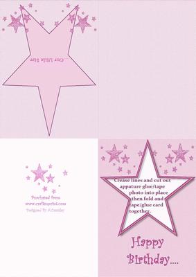Our Little Star Birthday Photo Card (pink)